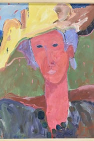 Don Furnas, Untitled (Yellow Hat), Acrylic on Canvas