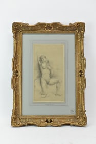 Edward John Poynter, 1836-1919, Nude Study, Pencil and Chalk on Paper