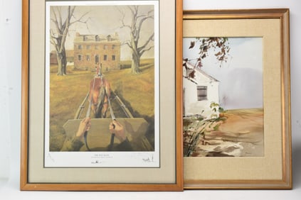 Samuel Eldon Homsey (1904 - 1994) Watercolor of School House