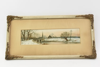 Wedworth Wadsworth Watercolor of Riverside Town