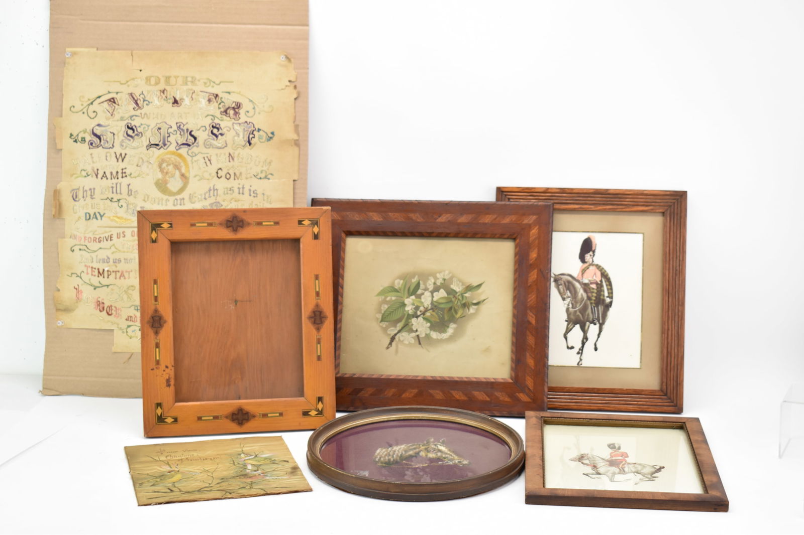 Antique Floral Print in Inlaid Frame (1 of 11)