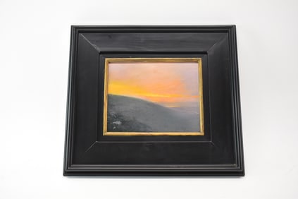 Contemporary Oil on Paper Last Light Acadia