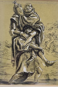 Warren Chappell Pen Drawing Medieval Society