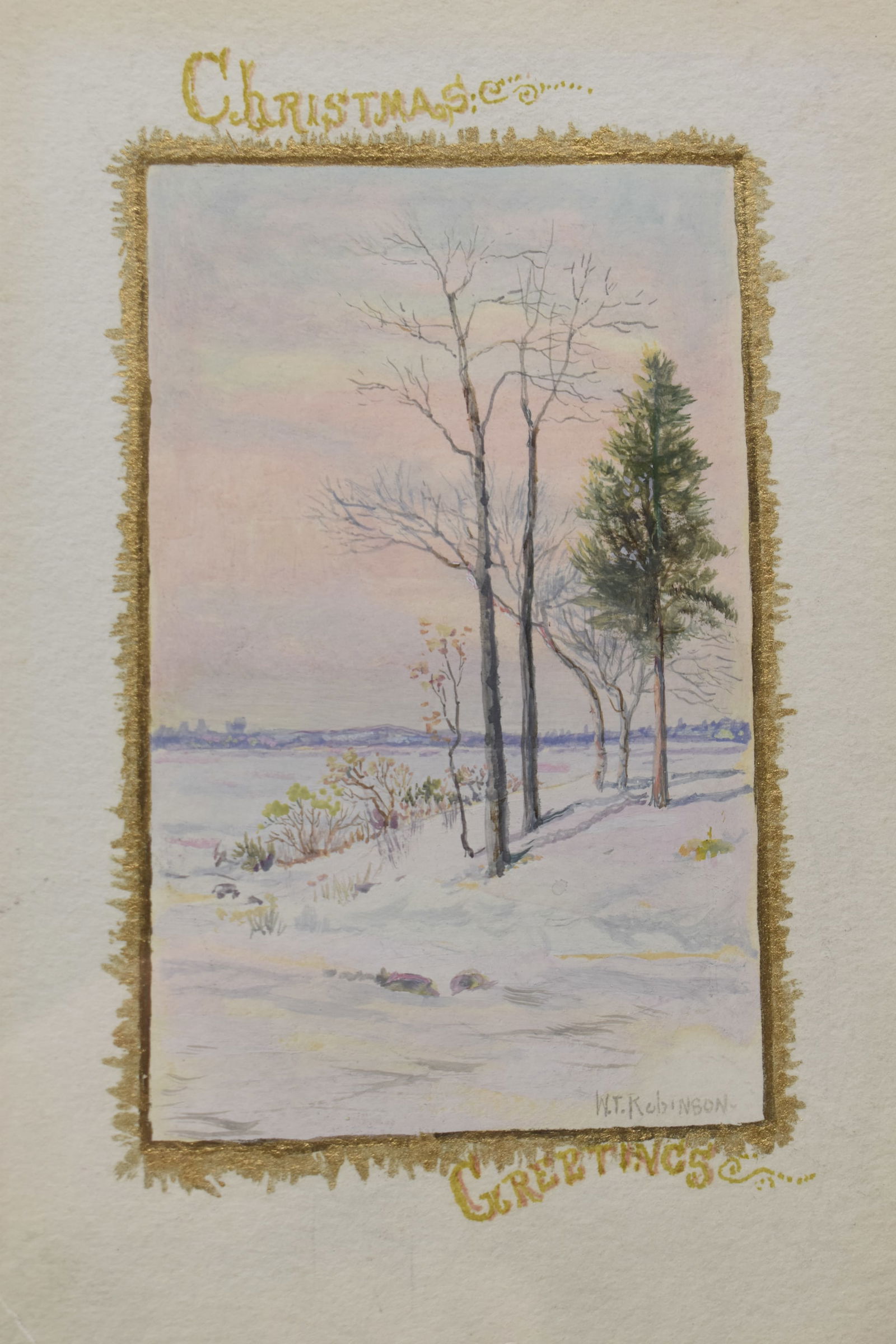 Original W.T. Robinson Painting Christmas Card (1 of 5)