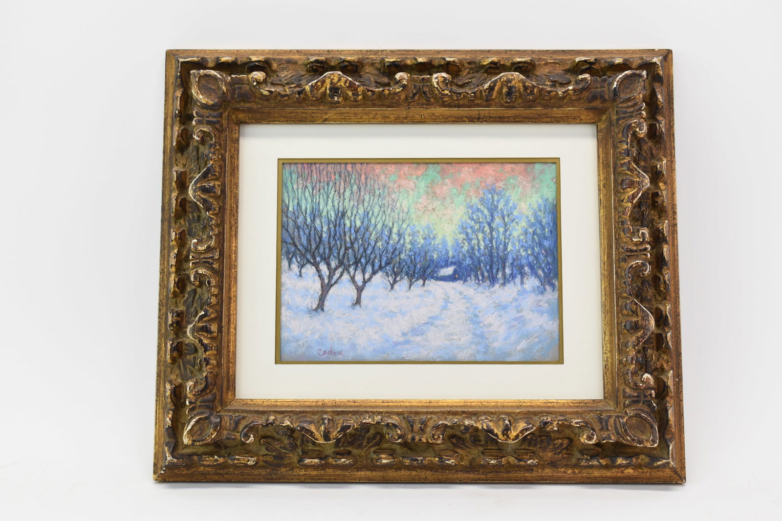 Gene Cadore Pastel of Winter Orchard Scene (1 of 9)