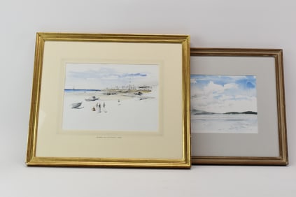 Ian Marshall Watercolor Madras, The Waterfront 1860