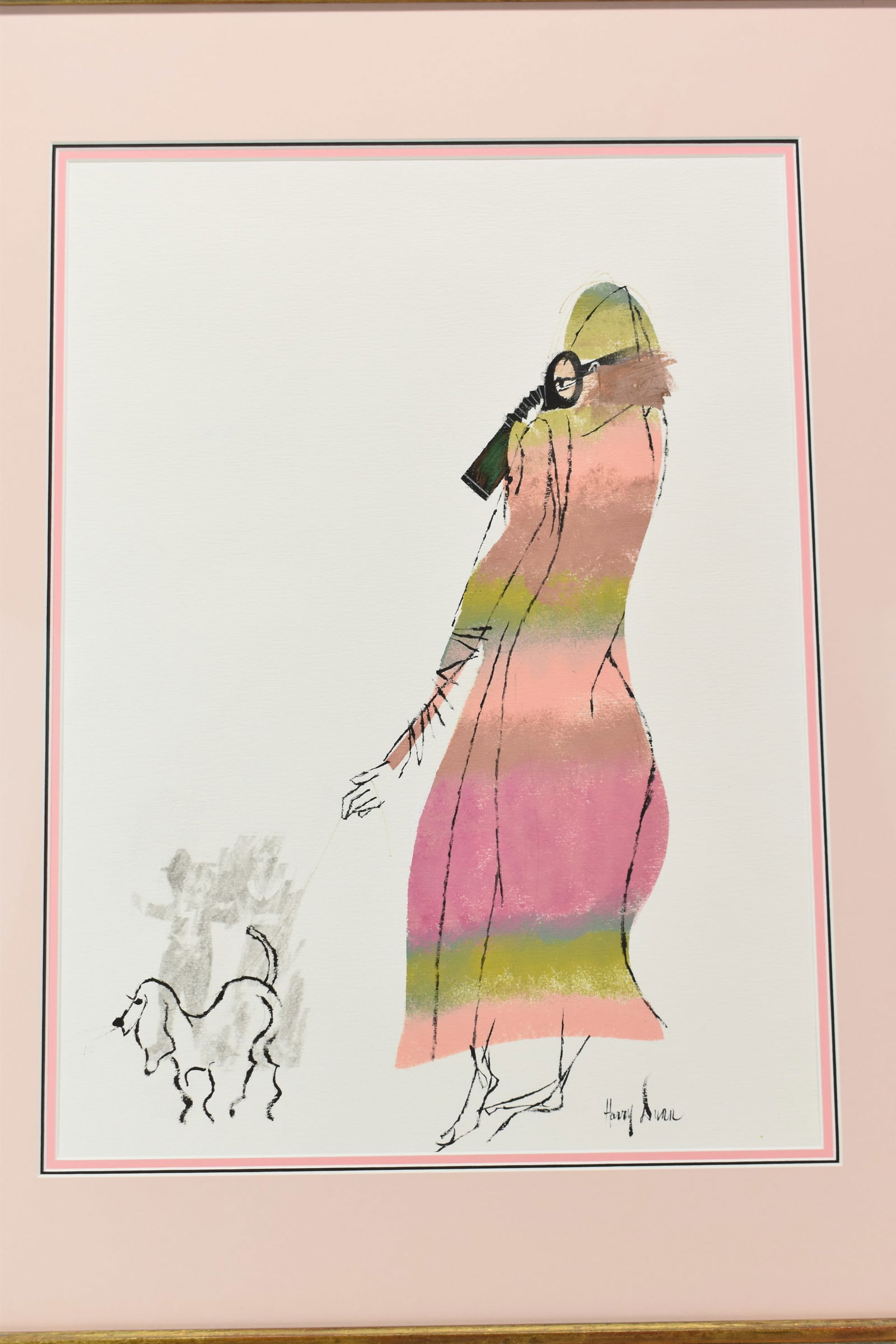 Harry Dunn Mixed Media of Man in Gas Mask (1 of 8)