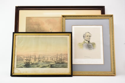 Sinking of the Merrimac Vintage Print