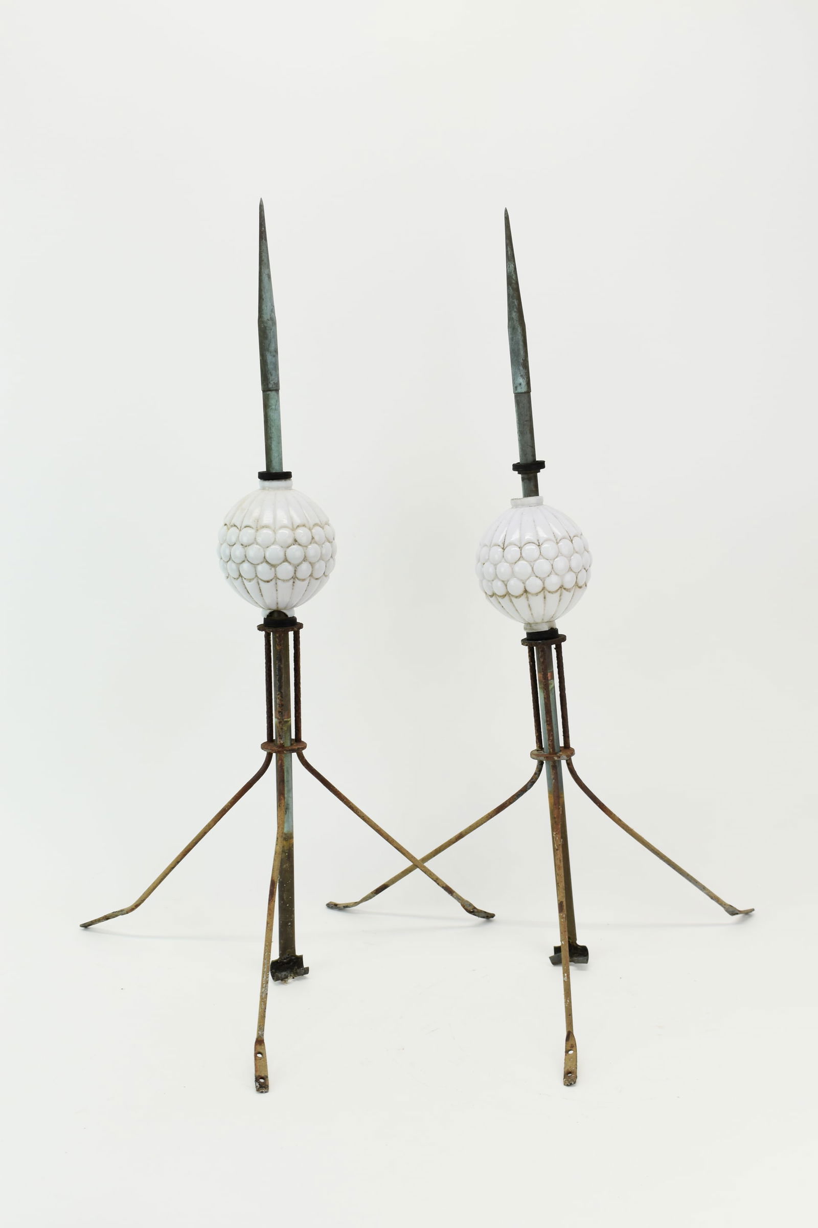 Pair of Antique Copper and Glass Lightning Rods (1 of 9)