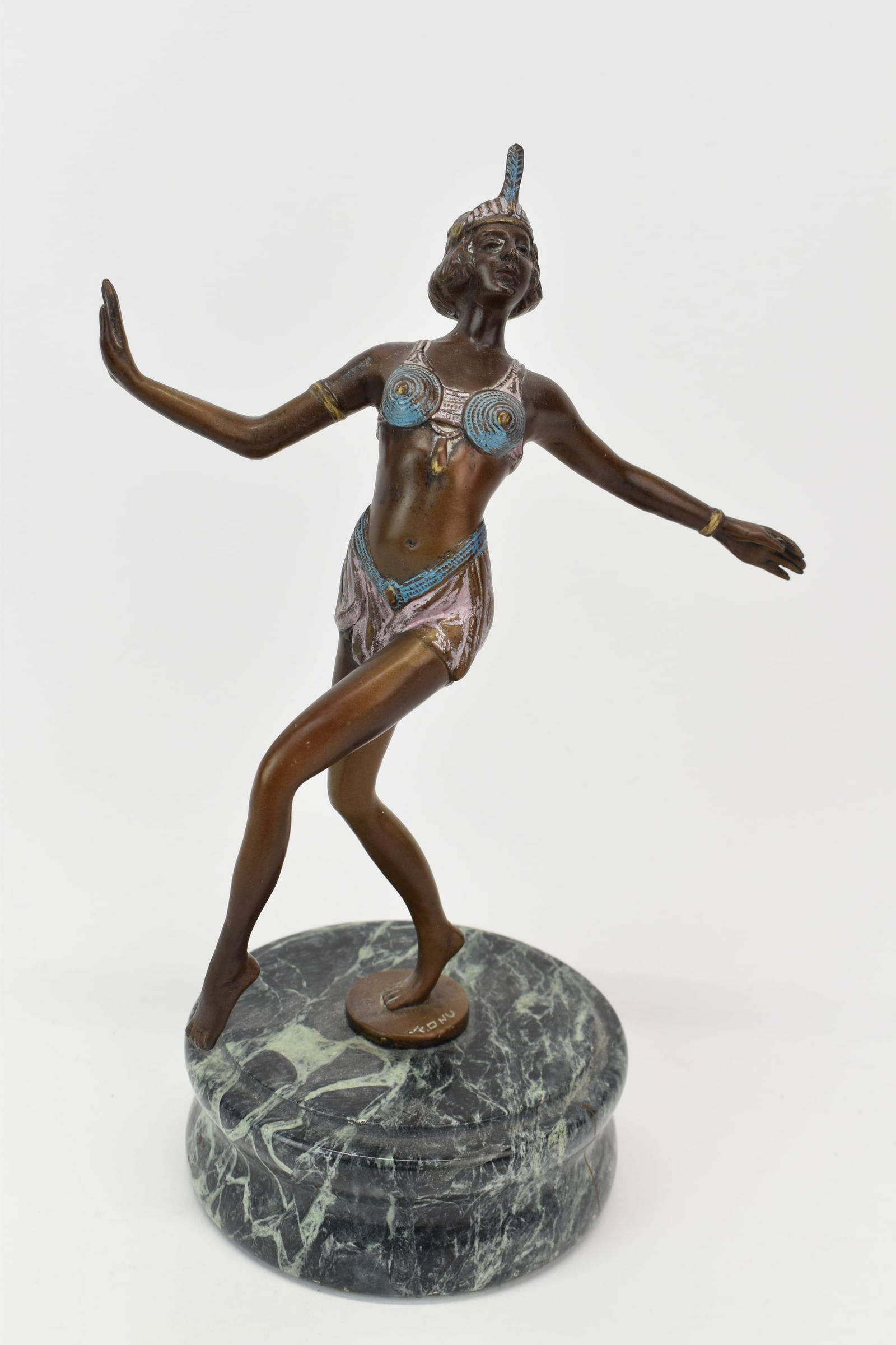 After Aurore Onu Painted Bronze of Art Deco Dancer (1 of 9)