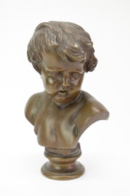 Ferdinand Barbedienne Foundry Bronze Bust of Putti