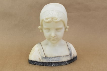 K&B Marble Bust of Young Girl