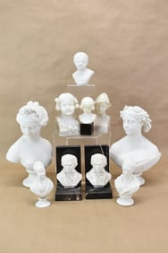 Group of Assorted Marble and Parianware Busts