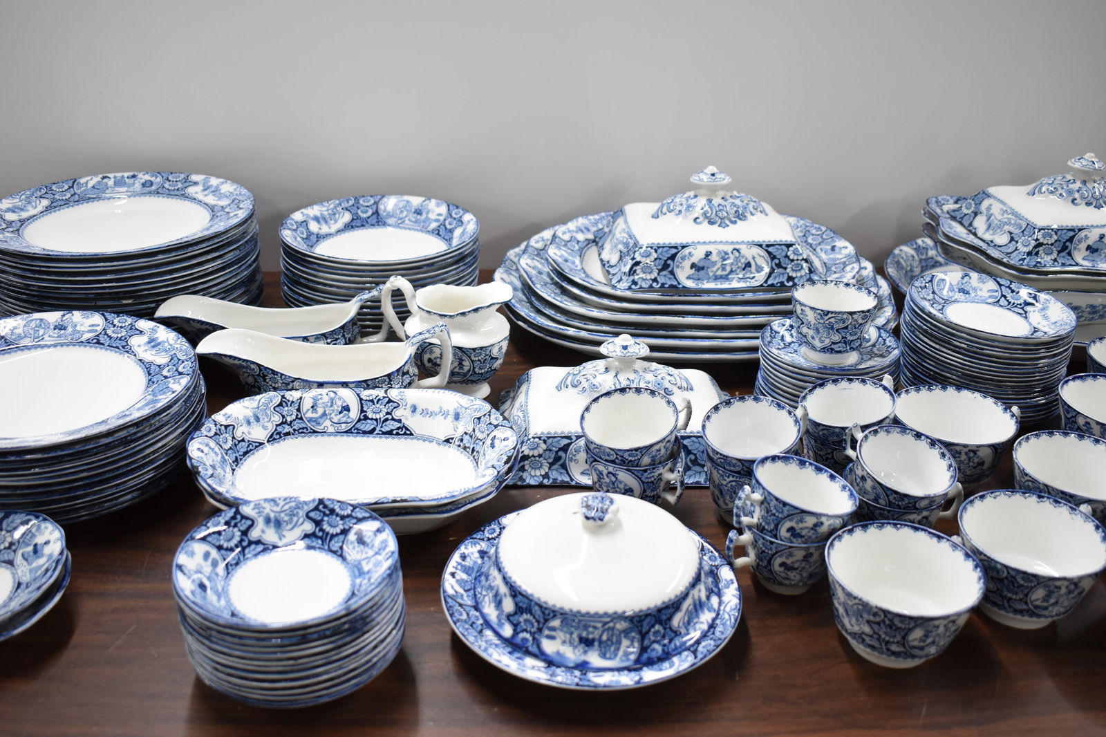 Partial Set of Blue and White Wood & Sons Buddha Dinnerware (1 of 12)