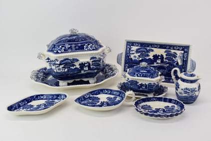 Group of Assorted Copeland Spode's Tower Serving Articles