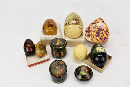 Group of Assorted Russian Lacquered Boxes