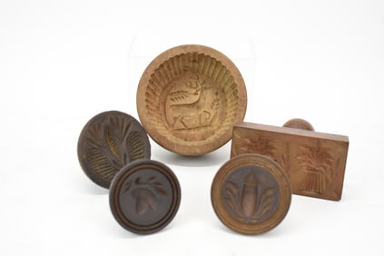 Antique Group of Four Assorted Butter Press Molds