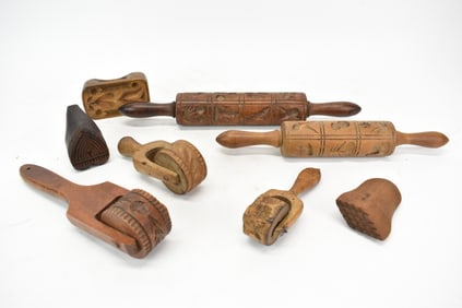 Group of Assorted Wooden Presses, Springerle or Molds