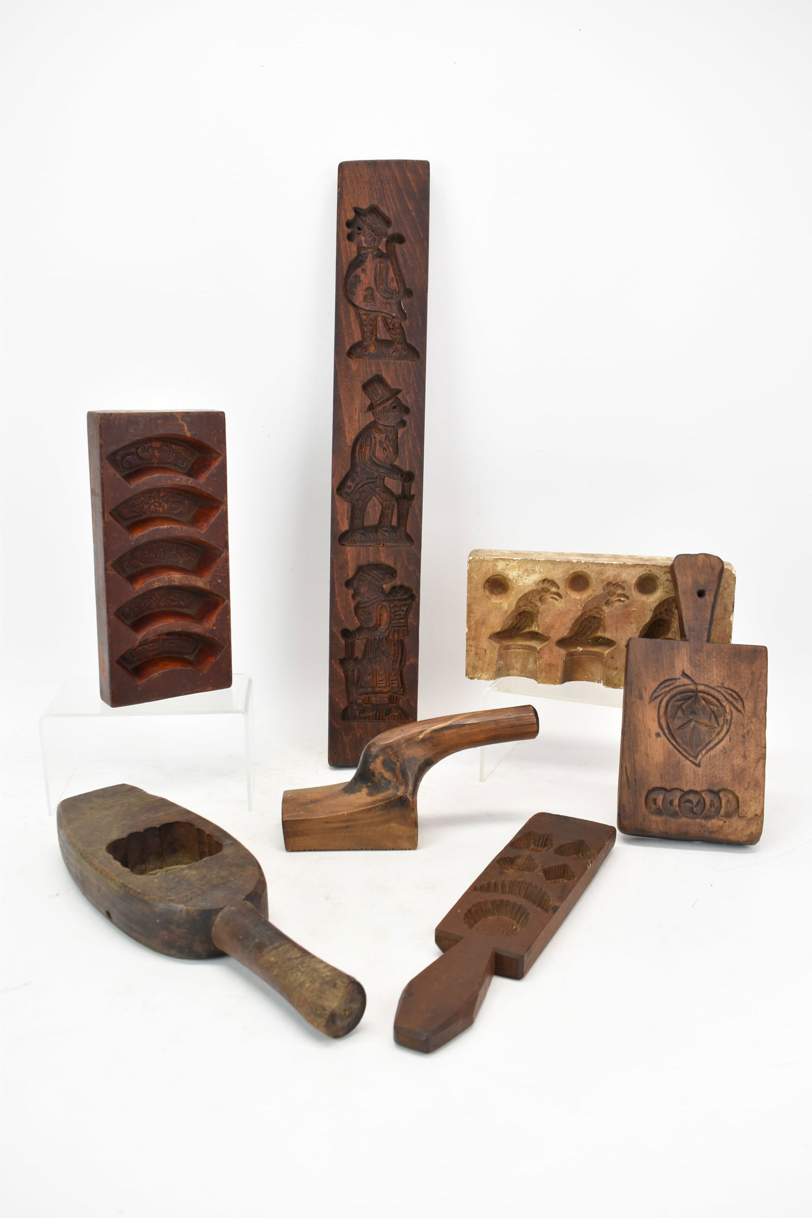 Antique Group of Assorted Wooden Handled Molds and Presses (1 of 8)