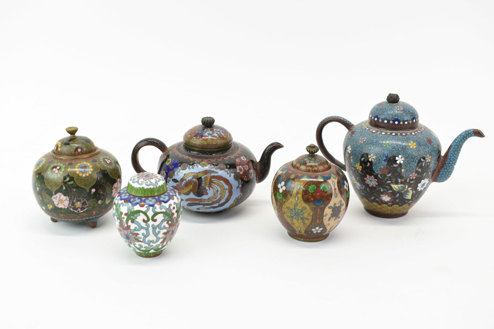Two Asian Cloisonne Diminutive Tea Pots (1 of 17)