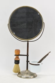 Antique Shaving Mirrored Stand