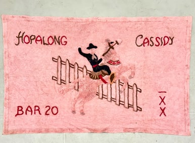 Vintage Pink Hopalong Cassidy Bar 20 Rug