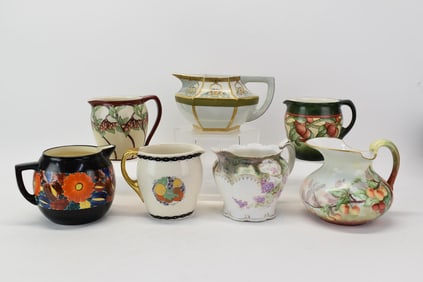 Seven Antique Lemonade, Cider, Water Pitchers
