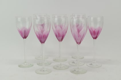 Set of Ten Steven Maslach Tulip Glasses