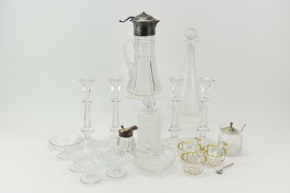 Group of Assorted Colored and Colorless Glass Table Articles