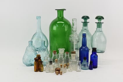 Antique and Vintage Group of Assorted Glass Bottles