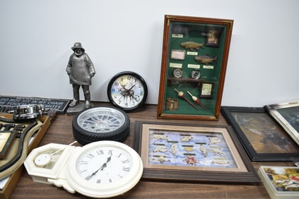 Group of Assorted Fishing and Hunting Memorabilia