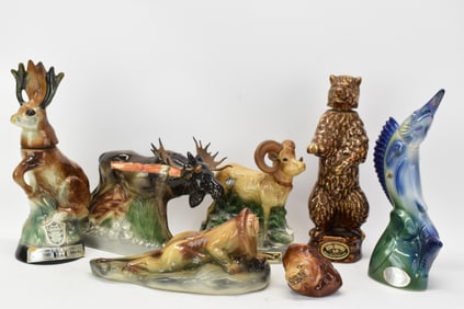 Group of Six Assorted Animal Figural Liquor Bottles