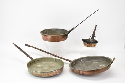 Antique Copper Poached Egg Frying Pan
