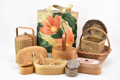 Group of Assorted Shaker Style Boxes and Basket