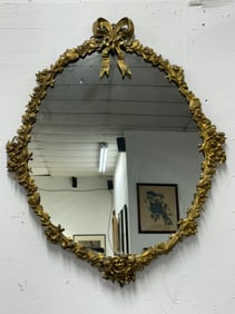 Louis XVI Style Brass Hanging Wall Mirror