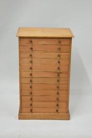 Twelve Drawer Pine Spool Cabinet