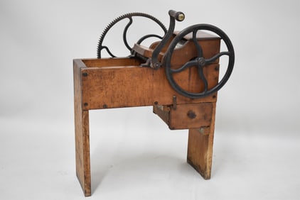Antique Wooden Hand Crank Grader Peeler