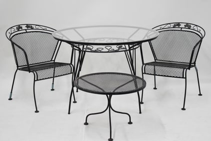 Three Piece Black Iron Patio Set