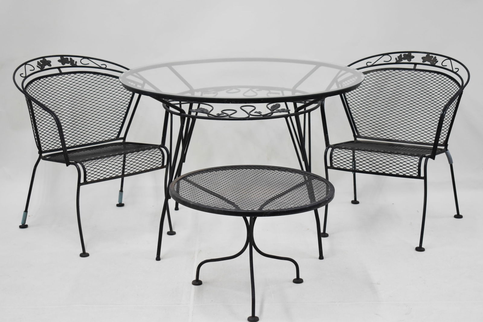 Three Piece Black Iron Patio Set (1 of 10)