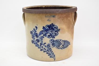 Antique J & E Norton Vermont Gallon Stoneware Crock