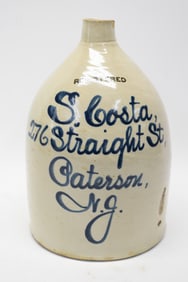 Paterson New Jersey Stoneware Jug