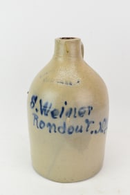 Antique S. Weiner Rondout NY Fort Edward Stoneware Jug