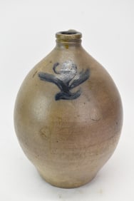 Antique Blue Ovoid Decorated Jug