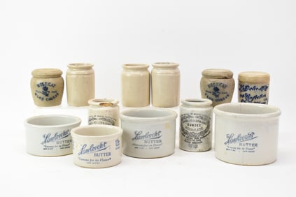 Group of Three Stoneware Cheese Jars