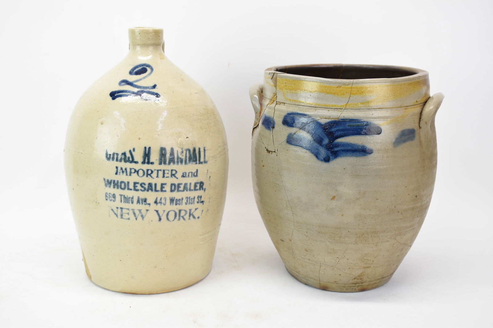 Antique Gras H. Randall New York Stoneware Jug (1 of 9)