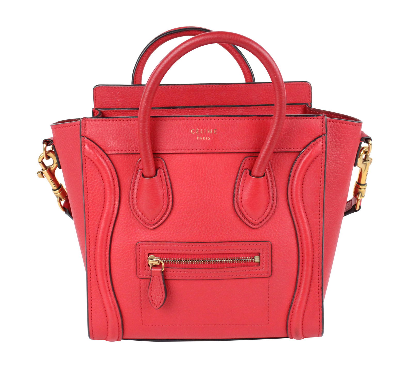 Celine Nano Luggage Red Leather Handbag (1 of 8)