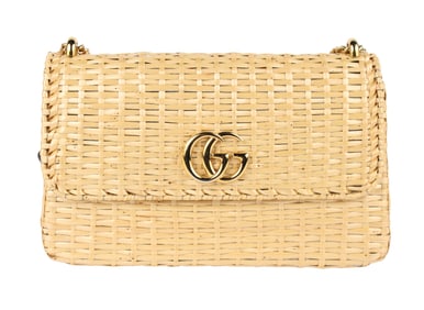 Gucci Glazed Wicker Cestino Shoulder Bag