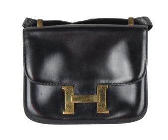 Hermes Black Leather Constance Bag