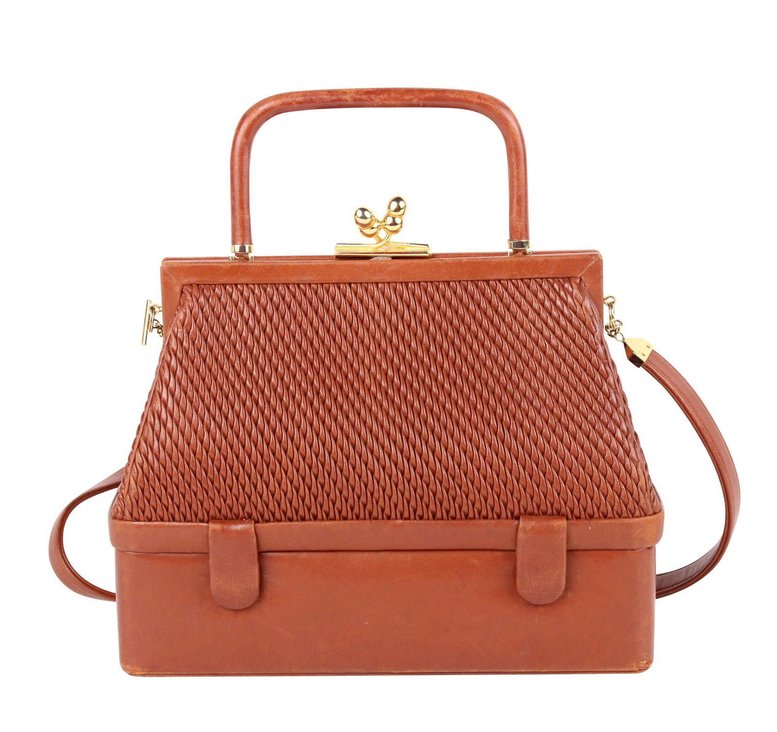 Judith Leiber Vintage Brown Leather Handbag (1 of 5)