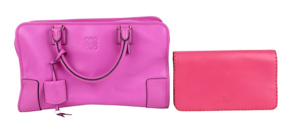 Loewe Amazona 600 Pink Leather Handbag